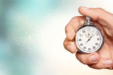Close-up Stopwatch in Human Hand, Timer