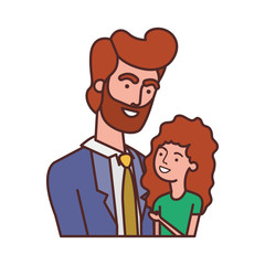 father with daughter avatar character