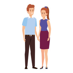 Fototapeta premium young couple avatars characters