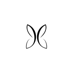 one line art butterfly logo vector template