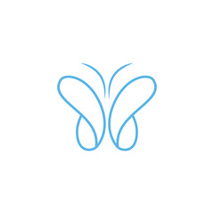 one line art butterfly logo vector template