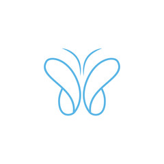 Obraz premium one line art butterfly logo vector template