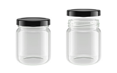 glass jar isolated on white background, 3D rendering