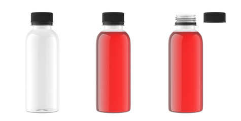 juice bottle mockup isolated on white background, 3D rendering