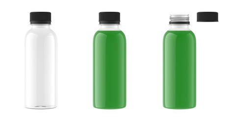 juice bottle mockup isolated on white background, 3D rendering