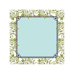 frame with foliage isolated icon