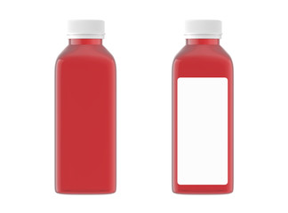 juice bottle mockup isolated on white background, 3D rendering