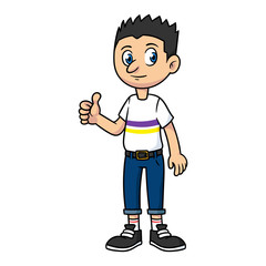 Cartoon Tall and Skinny Male Character