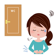 便秘で悩む女性