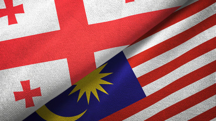 Georgia and Malaysia two flags textile cloth, fabric texture