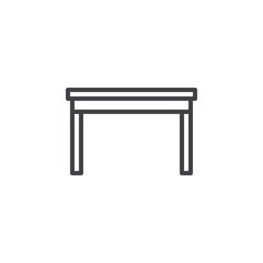 Kitchen table line icon. Desk linear style sign for mobile concept and web design. Dining Table outline vector icon. Symbol, logo illustration. Pixel perfect vector graphics