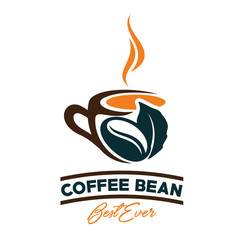 Bean, Coffee, Coffe Shop, Cafe Logo Design Inspiration Vector