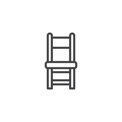 Wooden chair line icon. linear style sign for mobile concept and web design. Chair furniture outline vector icon. Symbol, logo illustration. Pixel perfect vector graphics