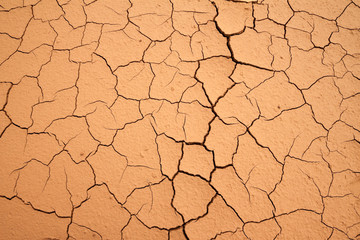 Dry cracked earth background, soil ground texture