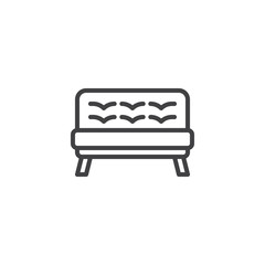 Couch furniture line icon. linear style sign for mobile concept and web design. Comfortable sofa outline vector icon. Symbol, logo illustration. Pixel perfect vector graphics