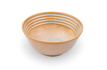 Ceramic bowl on white background.