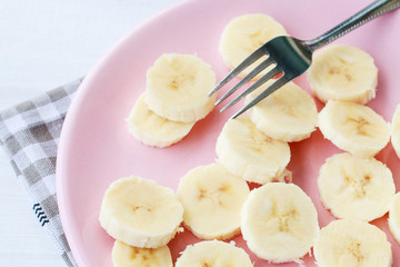 Sliced banana fruit.