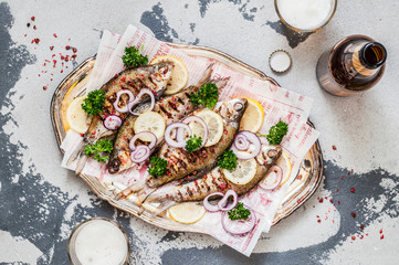 Grilled Breams with Beer