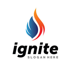 Ignite, Flames, Fire, GASS, PLU,BING, Oil Logo Inspiration Vector