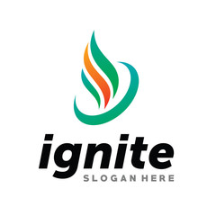 Ignite, Flames, Fire, GASS, PLU,BING, Oil Logo Inspiration Vector
