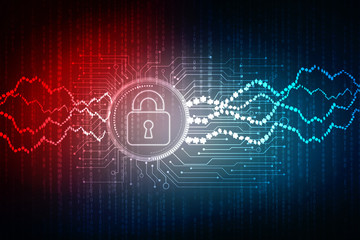 2d illustration Safety concept: Closed Padlock on digital background