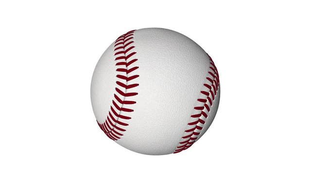 Baseball. Looping footage has 4K resolution. White background