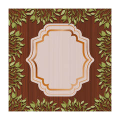 frame with foliage isolated icon