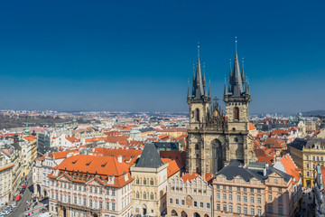 Naklejka premium Aerial view Prague - Cathedral background