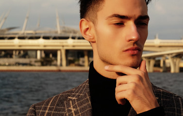 Fototapeta premium close-up handsome man portrait 