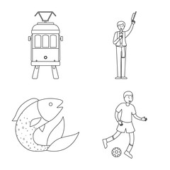 Vector design of tourism and landmark logo. Collection of tourism and european stock symbol for web.