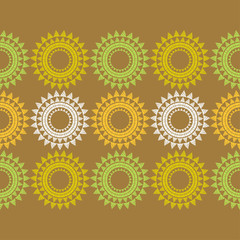 Polka dot seamless pattern. Mosaic of ethnic figures. Bali. Old texture. Geometric background. Can be used for wallpaper, textile, invitation card, wrapping, web page background.