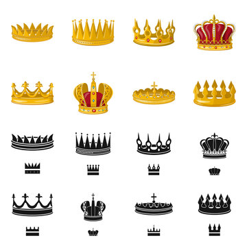 Isolated object of medieval and nobility logo. Collection of medieval and monarchy vector icon for stock.