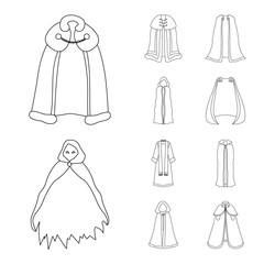 Vector design of robe and garment symbol. Collection of robe and cloth vector icon for stock.