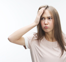 Fototapeta premium Young woman with head pain