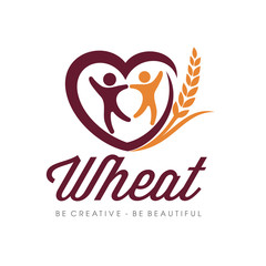 Obraz premium Wheat rice agriculture logo Inspiration vector