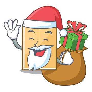 Santa With Gift Mailer Envelope Isolated In The Cartoon