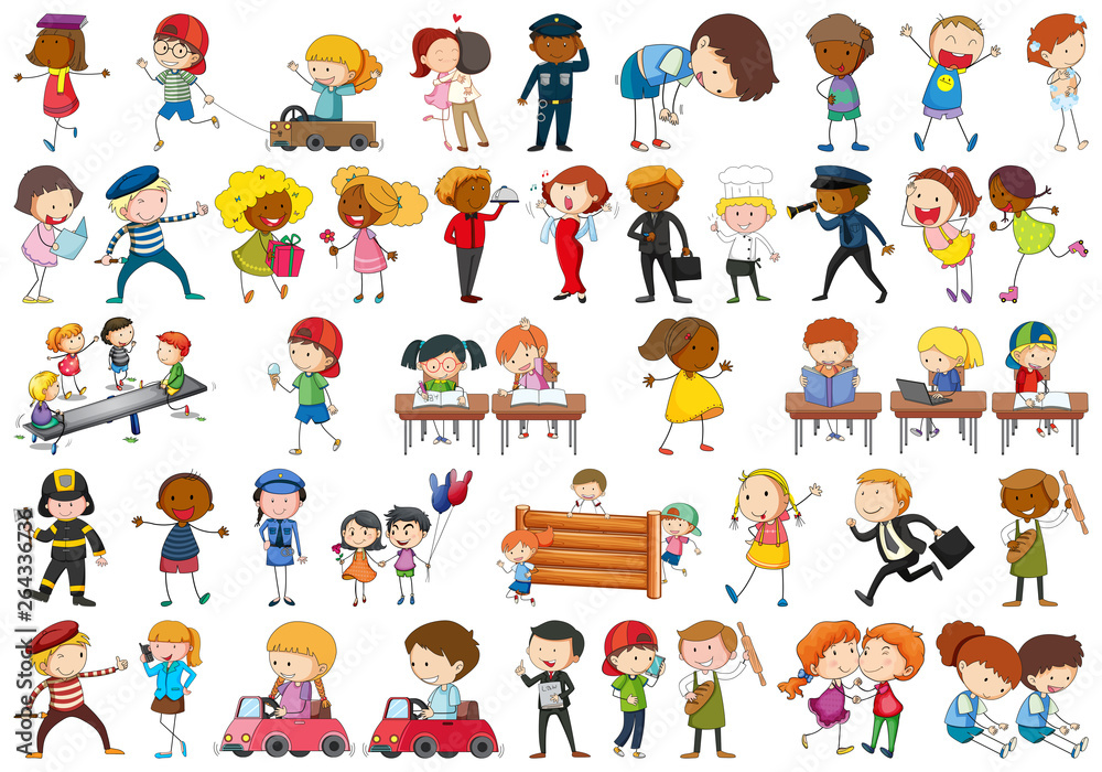 Canvas Prints set of children character