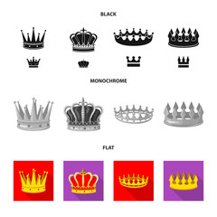 Isolated object of medieval and nobility logo. Collection of medieval and monarchy stock symbol for web.