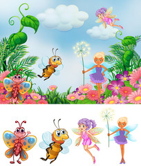 Fairy in nature background