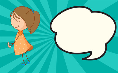 Girl with speech bubble