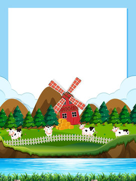 Cow farm border template