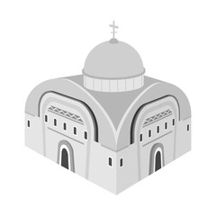 Isolated object of church and orthodox icon. Collection of church and chapel stock symbol for web.