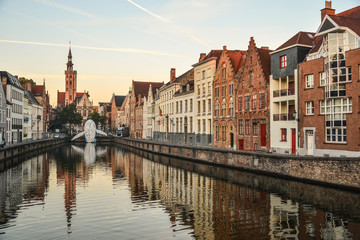 Naklejka na ściany i meble Old buildings in Bruges, Belgium