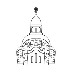 Vector design of church and catholic icon. Set of church and cathedral stock vector illustration.