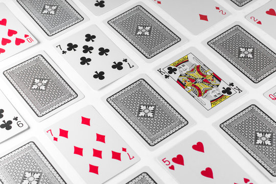 Playing Cards King card and back white background mockup