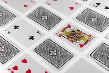 Playing Cards jack card and back white background mockup