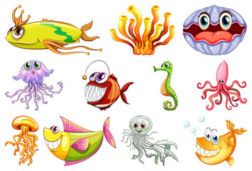 Fototapeta premium Set of sea creature