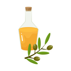 Vector design of olive and oil sign. Set of olive and bottle stock vector illustration.