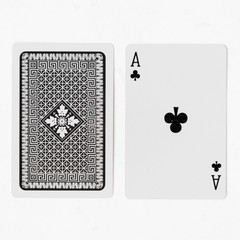 Playing cards, Ace suite with back on white background