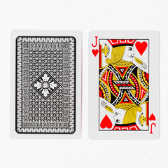 Playing Cards jack card and back white background mockup
